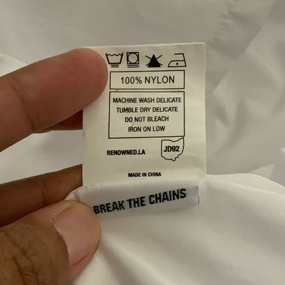 Renowned Vision Graphic Print Shell Windbreaker Jacket White Size M USED - Picture 5 of 5